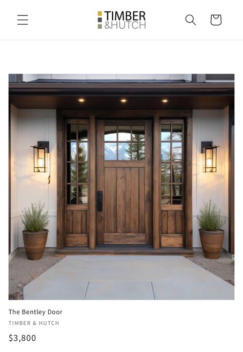 Cedar Doors Front Entry, Barndominium Front Door Ideas, Barndominium Front Door, Oversized Front Door, Solid Front Door, Front Foor, Exterior Entryway Ideas, Craftsman Front Porch, Wide Front Doors