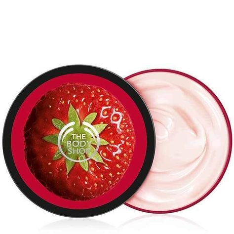 Strawberry Body Butter, The Body Shop Strawberry, Body Shop Strawberry, Body Shop Body Butter, Scented Body Lotion, Body Butters Recipe, Body Shop At Home, Strawberry Seed, Scented Lotion