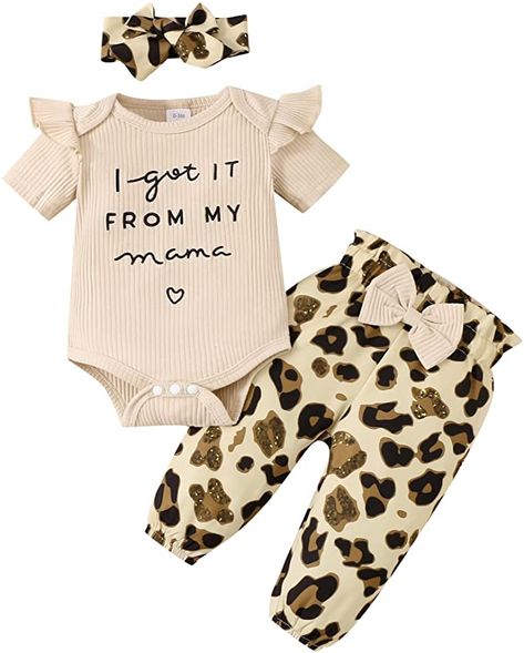 Amazon.com: OLLUISNEO Newborn Baby Girl Clothes Infant Outfits Short Sleeve Romper Leopard Pant Set Summer Baby Girl Clothes: Clothing, Shoes & Jewelry Newborn Baby Girl Clothes, Baby Girl Clothes Winter, Newborn Baby Girl, Short Sleeve Romper