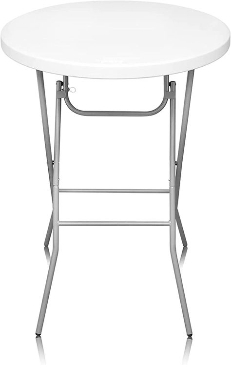 (paid link) Byliable 32In Round High Top Folding Table, Bar Height White Table, Indoor Outdoor Plastic Cocktail Table for Patio, Backyard, Dining Room, Parties, Weddings, with Metal Frame, Locking Legs White Cocktail Tables, Backyard Dining, Portable Bar, Banquet Table, Patio Backyard, White High Tops, Banquet Tables, Bar Height, Table Bar