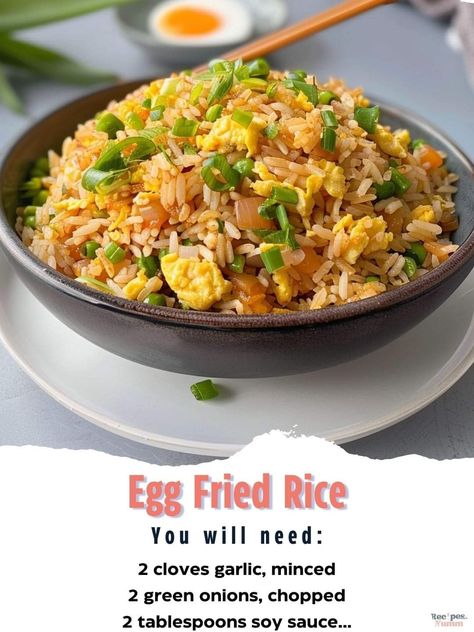 Fried Rice Egg, Health Tricks, Rice Egg, Fried Rice Recipe Easy, Fried Rice With Egg, Fluffy Rice, Egg Fried Rice, Chops Recipe, Fried Rice Recipe