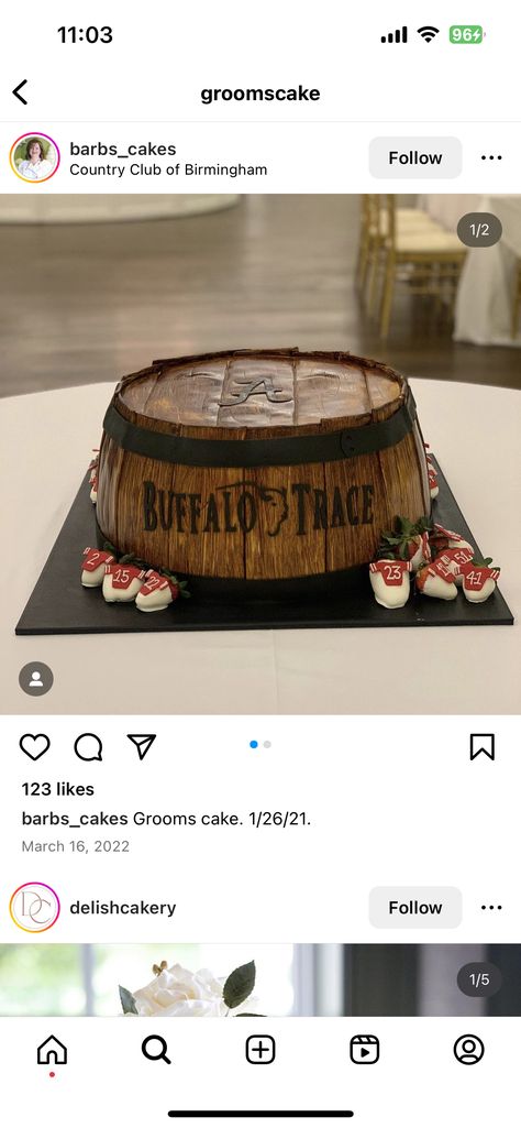 Grooms Cake Outdoorsman, Stock The Bar Cake Ideas, Groomsmen Cake Ideas, Aged To Perfection Cake, Whiskey Barrel Cake, Grooms Cake Tables, Groomsman Cake, 50th Birthday Party Themes, Barrel Cake