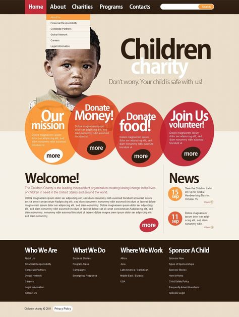 Child Charity Joomla Template #35882 Charity Websites, Web Design Tools, Charity Project, Instagram Template Design, Portfolio Website Design, Free Website Templates, Charity Organizations, Ads Creative, Worlds Of Fun