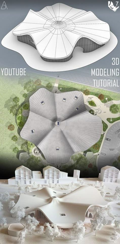 Tensile Architecture Model, Earth Architecture Concept, Rhino Modeling Design, Rhino Subd Architecture, Rhino Architecture Models, Organic Design Architecture, Organic Architecture Model, Rhino Tutorial Architecture, Rhino Modeling Architecture