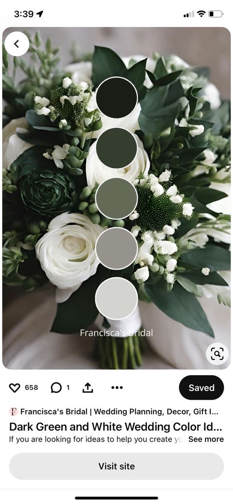 Gray And Emerald Wedding, Forest Green Wedding Color Palette, Moss Green Wedding Theme, Juniper Green Wedding, Forest Green And Black Wedding, Dark Green And White Wedding, Green Wedding Color Schemes, Gray Green Wedding, Dark Green Wedding Theme