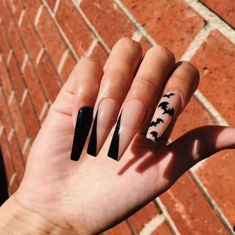 Coffin Nails Halloween, Halloween Coffin Nails, Holloween Nails, Halloween Acrylic Nails, Halloween Coffin, Cute Halloween Nails, Edgy Nails, Cute Acrylic Nail Designs, Fall Acrylic Nails