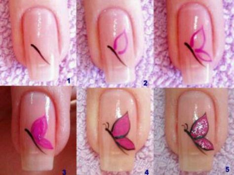 farfalla Different Nail Designs, Butterfly Nail Art, Butterfly Nail, Cute Nail Art, Nail Polish Designs, Nail Art Hacks, Beautiful Nail Art, Fancy Nails, Nail Art Tutorial