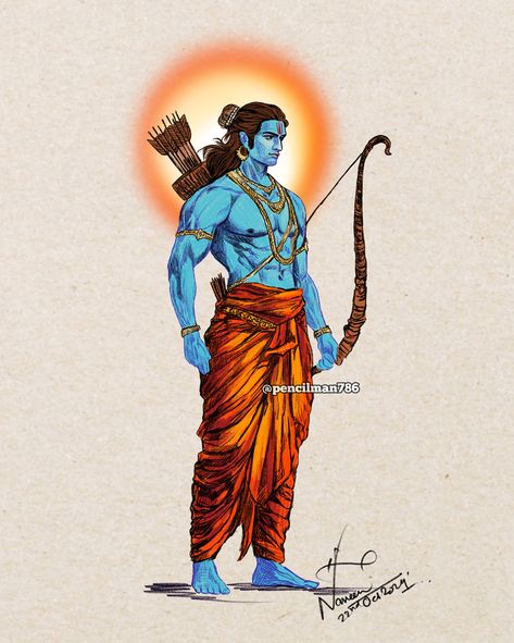 बोलो जय श्री राम 🌺 🙏 Humare saath ho Raghunath to kis baat ki chinta ! Do you agree? Capturing the divine essence of Lord Shri Ram through the pencil! 🌺 Join me on this spiritual journey as we bring to life the timeless tale of courage, honor, and devotion. What does Lord Ram symbolize for you? Share your thoughts in the comments! 👇 #ArtOfRam #PencilDrawing #DivineArt” Follow @pencilman786 for more of such #artwork #jaishriram #ramayana #ramayan #pencilman786 #art #pencildrawing... Lord Ram Art, Shree Ram Drawing, Ram Sketch, Ram Lakshman, Lord Shri Ram, Ram Drawing, Divine Essence, Indian Mythology, Lord Ram