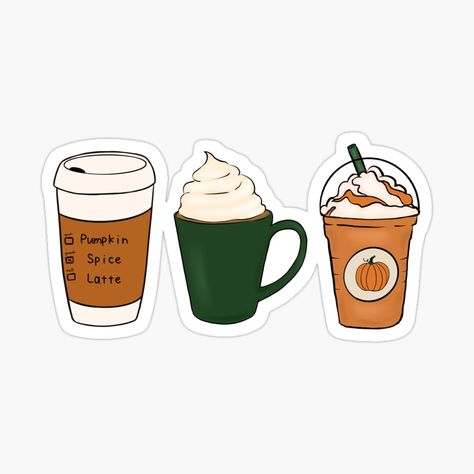 Pumpkin Spice Sticker, Pumpkin Spice Latte Drawing, Pumpkin Spice Art, Starbucks Illustration, Iced Pumpkin Spice Latte, Thanksgiving Drawings, Pumpkin Spice Drinks, Bookstore Design, Bar Key