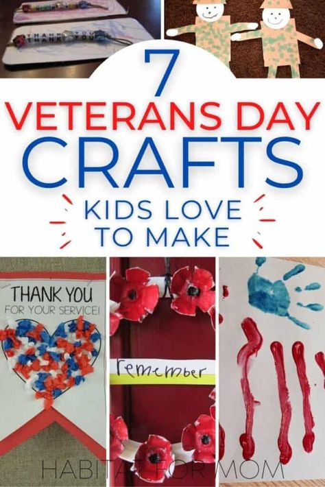 Veterans Day Crafts For Kids, Veterans Day For Kids, Veterans Day Crafts, Poppy Crafts, Crafts For Kids Preschool, Veterans Day Coloring Page, Free Veterans Day, Patriotic Activities, Veterans Day Celebration