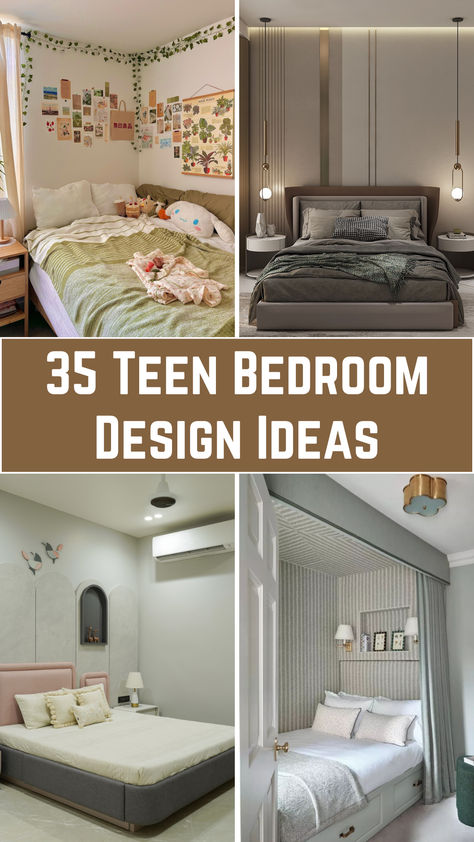 A cozy, modern teen bedroom with a neutral color palette, featuring a stylish bed with layered bedding, a desk with trendy decor, a gallery wall, and a hanging chair by the window, creating a balanced mix of comfort and style. Teen Bedroom Ideas Aesthetic, Minimalist Teen Bedroom, Teen Bedroom Design Ideas, Boho Teen Bedroom, Toddler Friendly Meals, College Bedroom, Bedroom Ideas Aesthetic, Teen Bedroom Designs, Cozy Boho