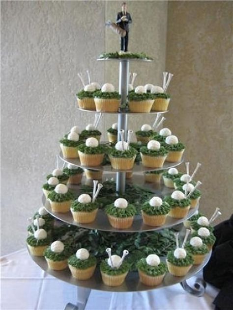 Golf Grooms Cake, Grooms Cake Ideas, Golf Wedding Cake, Golf Centerpieces, Golf Wedding Theme, Golf Cupcakes, Tennis Events, Golf Theme Party, Grooms Table