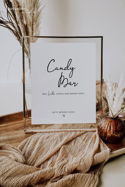 Modern Candy Bar, Wedding Decoration Idea, Minimalist Template, Wedding Poster, Wedding Posters, Wedding Candy, Diy Brides, Decoration Idea, Diy Template