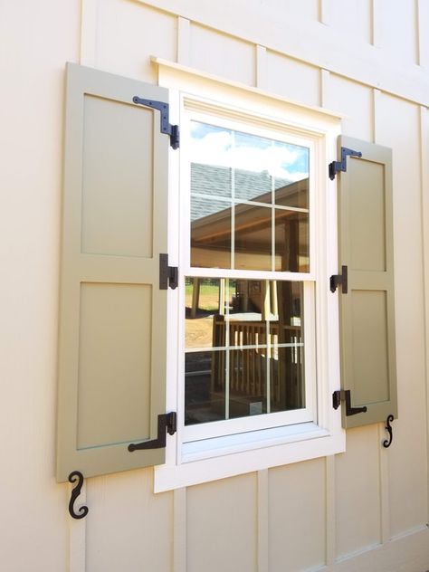 Exterior Windows With Shutters, Diy Colonial Shutters Exterior, Shutters With Hardware Exterior, Shutters On Small Windows Exterior, Functional Window Shutters Exterior, Working Window Shutters Exterior, Windows Without Shutters Exterior, Fake Shutters Exterior, Decorative Shutters Exterior