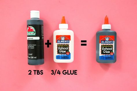 How To Make Black Elmers Glue, Black Glue Art, School Glue Crafts, Glue Drawing, Elmers Glue Stick, Grandchildren Activities, Elmers Glue, Art Recipes, Black Glue