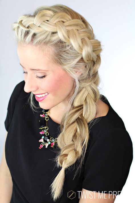 Pretty much the prettiest braid on the planet.  Super easy tutorial from Twist Me Pretty #hair #hairstyles #braids Dutch Braid Hairstyles, Pretty Braids, Side Braid Hairstyles, Luxy Hair, French Braid Hairstyles, Cute Braided Hairstyles, Beautiful Braids, Princess Hairstyles, Side Braid