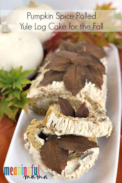 This beautiful Pumpkin Spice Rolled Yule Log Cake for the Fall has all the autumn flavors you love.   #yulelog #rolledcake #falldessert #autumndessert #dessertrecipe Yule Log Cake Recipe, Yule Log Recipe, Christmas Yule Log, Fishing Cake, Travel Organizer Bag, Yule Log Cake, Cake Roll Recipes, Thanksgiving Desserts Easy, Log Cake