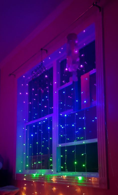 Anpo rainbow curtain lights. LED lights with rainbow effect. 8 settings, USB or battery powered. Cute for LGBT+ pride 🌈   Affiliate. Wedding Bedroom Decoration, Rainbow Curtains, Wedding Bedroom, Lights For Christmas, Led Curtain Lights, Rainbow Fairies, Led Curtain, Curtain String Lights, Light Backdrop