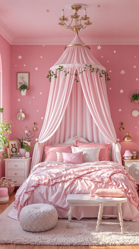 Pink Bedroom Ideas Twilight Sparkle Bedroom, Pink Bedrooms For Girls Kids, Princess Bedroom Ideas For Kids, Toddler Girl Bedroom Pink, Girls Princess Bedroom Ideas, Pink Kawaii Bedroom, Pink Kids Bedroom Ideas, Girls Pink Bedroom Ideas, Girl Bedroom Designs Pink