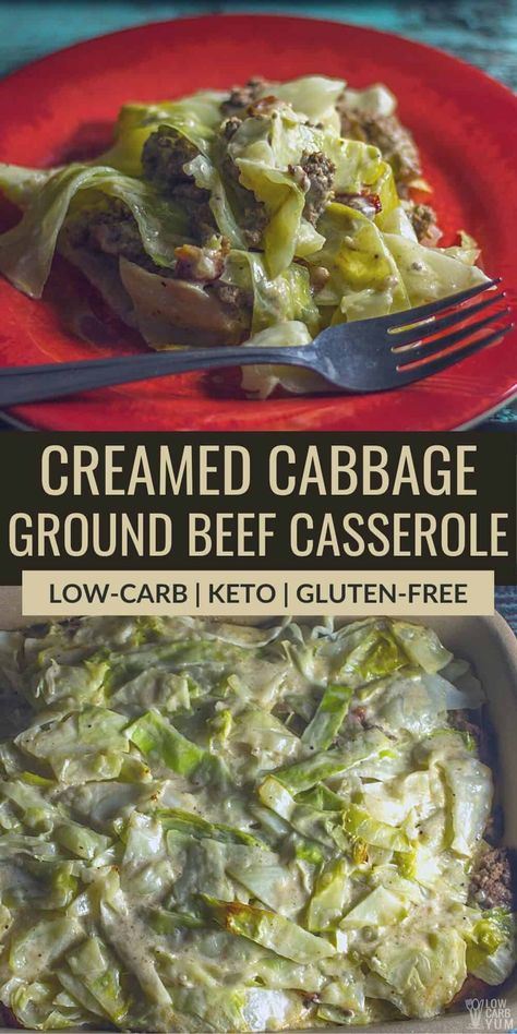 Low Carb Cabbage Casserole, Cabbage And Ground Beef, Low Carb Cabbage, Clean Nutrition, Creamed Cabbage, Keto Casserole Recipes, Beef Casseroles, Ground Beef And Cabbage, Creamed Beef