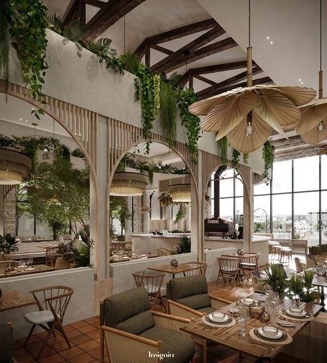 Italian Restaurant Interior, Boho Restaurant, Insignia Design, Restaurant Design Inspiration, Modern Restaurant Design, Coffee Shop Interior Design, Coffee Shops Interior, Restaurant Concept, Modern Restaurant