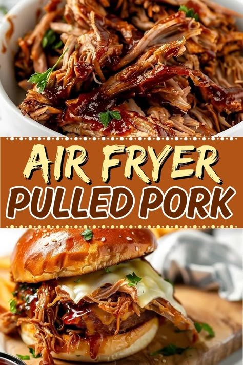 Juicy Air Fryer Pulled Pork Pulled Pork Healthy, Air Fryer Pulled Pork, Healthy Pulled Pork, Best Pulled Pork Recipe, Weight Watchers Meals Dinner, Easy Pulled Pork, Pulled Pork Sliders, Easy Healthy Dinner Recipes, Sweet Pork