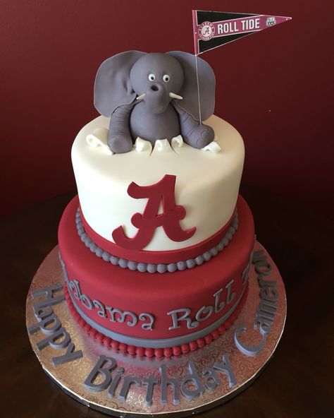 University of Alabama Roll Tide Birthday Cake Alabama Birthday Cakes, Alabama Cake, Alabama Cakes, Football Cake Toppers, Trunk Party, Sport Cakes, Grad Ideas, Football Cake, Alabama Roll Tide