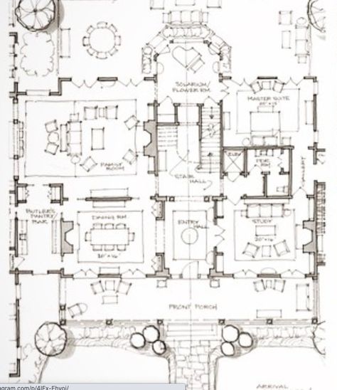 Villa Floor Plan, Property Layout, Neoclassical Villa, Mansion Plans, Classical Villa, Falcon Crest, Simple Floor Plans, Architectural Renderings, Floor Plans Ranch