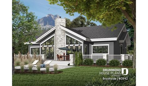 Lakefront House Plans, Drummond House Plans, Grand Kitchen, Lake House Plans, Mountain Style, Lakefront Homes, Contemporary Style Homes, Country House Plan, Cottage Ideas