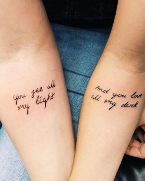 Sister Tattoos Quotes, Unique Sister Tattoos, Sister Tats, Tattoos Dainty, Tattoos For Women Small Meaningful, Tattoos Cross, Best Friend Tattoo, Bestie Tattoos, Tattoo Family