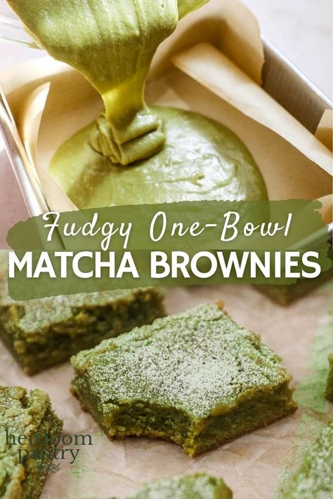 Matcha Brownies Recipes, Brownies With White Chocolate, Matcha Brownies, Matcha White Chocolate, White Chocolate Brownies, Matcha Dessert, Matcha Recipe, Japanese Recipes, Healthy Sweets Recipes