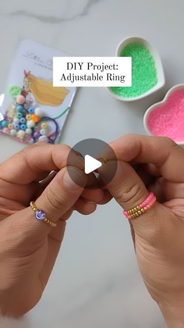 Dorle von der Linden 🩷 Handmade Jewelry & DIY Projects on Instagram: "🩷🌸 DIY Magic: Adjustable Ring Edition! ✨ 🩷Sometimes, the simplest things bring the most joy. Let's turn 1 mm wire and seed beads into your new favorite accessory! This tutorial is all about having fun and getting creative. So grab your materials, and let's make some gorgeous rings together! It's easy, it's fun, and the best part? You'll have a cute, custom piece to show off.   Let's get crafty! ✨ #DIYJewelry #RingTutorial  #diyprojects #diyjewelry" Adjustable Beaded Rings, Beading Rings Tutorial, Wire Rings Ideas Tutorial, Diy Rings With Beads, How To Make Beaded Rings, Wire Rings Tutorial Easy, Ring Packaging Ideas, Bead Rings Diy, Diy Wire Rings Tutorial