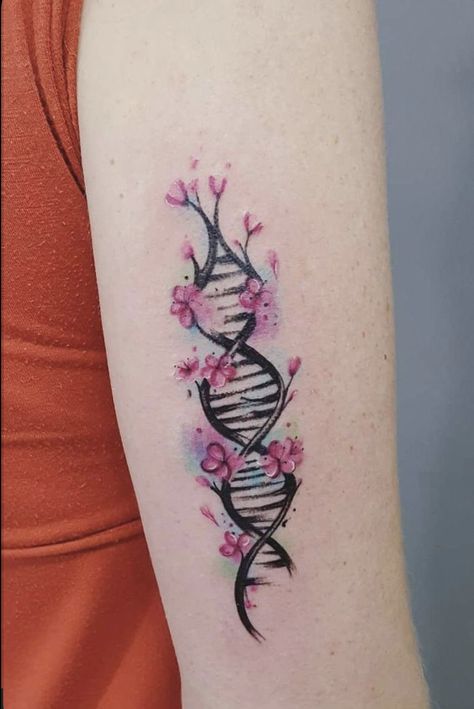 Science Tattoo, Dna Tattoo, Cute Finger Tattoos, Tattoo Diy, Bts Tattoos, Chihiro Y Haku, Watercolor Tattoos, Harry Potter Tattoos, Diy Tattoo