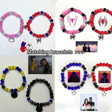 Diy Bracelets Yarn, Diy Kandi Bracelets, Colorful Bead Bracelets, Matching Couple Bracelets, Crystal Bead Jewelry, Cute Couple Gifts, Ideal Boyfriend, Bead Charms Diy, Diy Bracelets Patterns