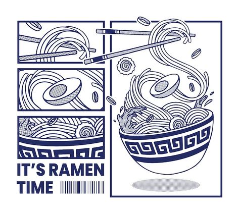 Japanese Illustration Art, Japanese Graphic Art, Ramen Logo, Ramen Illustration, Ramen Design, Japan Graphic Design, T-shirt Design Illustration, Japanese Poster Design, Japanese Tshirt