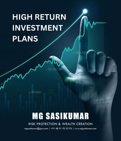 HIGH RETURN INVESTMENT PLANS When choosing high-return investment options, factors such as tenure, risk appetite, liquidity and taxation should be considered. Planning to dive into the exciting world of investing, but not sure where to begin? Let us help you take the first step today! #investment #highreturninvestment #investmentplans #investing #business #invest #investor #entrepreneur #trading #forex #finance #stockmarket #success #motivation #forextrader #mgsasikumar Investment Design Poster, Investment Poster Design, Trading Poster Design, Nj Wealth, Investment Ads, Investment Poster, Stock Market Poster, Finance Poster, Investment Design