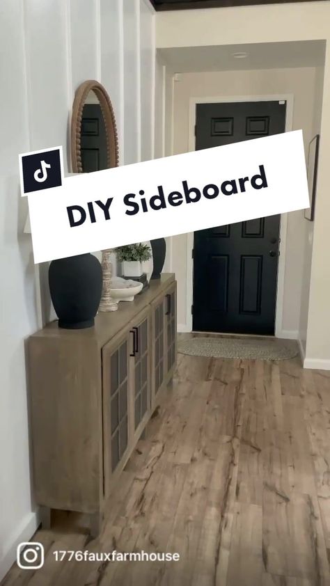 Diy Sideboard, Unfinished Cabinets, Stock Cabinets, Sideboard Cabinet, Home Projects, Sideboard, Kitchen Cabinets, Home Diy, Building