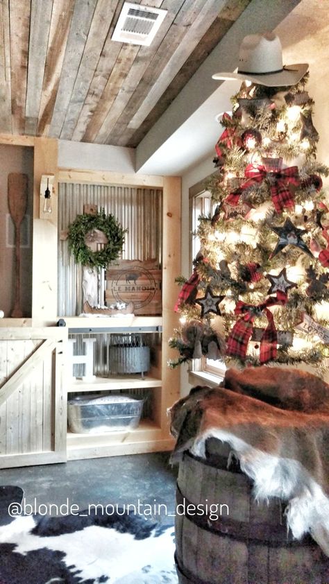 Rustic Christmas tree, rustic Christmas decor, western Christmas, barnwood, plank ceiling, cowboy Christmas tree, basement Christmas, vintage Christmas decor Christmas Tree Ideas Country, Western Christmas Tree Ideas, Christmas Tree Inspiration Rustic, Western Christmas Decorations, Christmas Tree Rustic, Christmas Outdoor Decorations, Rustic Christmas Tree Ideas, Western Christmas Tree, Country Christmas Trees