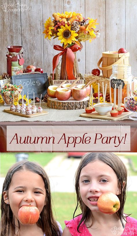 Autumn Apple Party!  Fun Apple party with apple themed food and games!! #shop #FlavorofFall #CollectiveBias Lollipop Ghost, Apple Theme Parties, Ghost Lollipops, Ghost Craft, Apple Party, Apple Birthday, Fall Party Food, Recipes Autumn, Fall Harvest Party