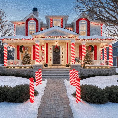 White and Red Christmas Lights Outside - 42 Stylish Outdoor Decor Ideas Cool White Christmas Lights Outdoor Farmhouse, Colored And White Lights Outside, Red And White Christmas Lights Outdoor, Red And White Christmas Lights On House, Red And White Outdoor Christmas Lights, Cool White Christmas Lights Outdoor, Christmas Lights Ideas Outdoor, Outdoor Christmas Lights Ideas Houses, White Christmas Lights Outdoor