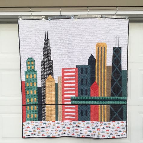 Quilts from the Little House: Baby M's Chicago Skyline Tree Quilt Block, Walking Foot Quilting, Landscape Quilt, Textile Art Embroidery, Textiles Artwork, Landscape Quilts, Picture Quilts, Diy Outdoor Decor, Tree Quilt