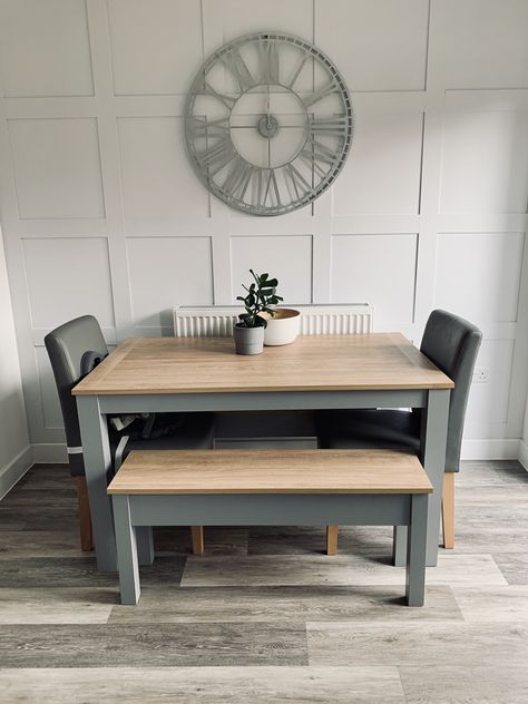 Panelled Walls Kitchen, Kitchen Panelling, Panelled Dining Room, Wall Transformation, Panelled Walls, Scandi Kitchen, Black Monochrome, Wall Kitchen, House Inspo