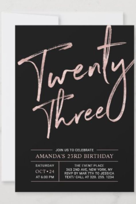 As a Zazzle Affiliate, I earn from qualifying purchases. 23rd birthday invitation , 23rd birthday invitation templates, Birthday Invite Template, Birthday Invitation Card Template, Birthday Invitation Card, 23rd Birthday, Invitation Card Template, Birthday Template, Invitation Card, Card Template, Invitation Cards