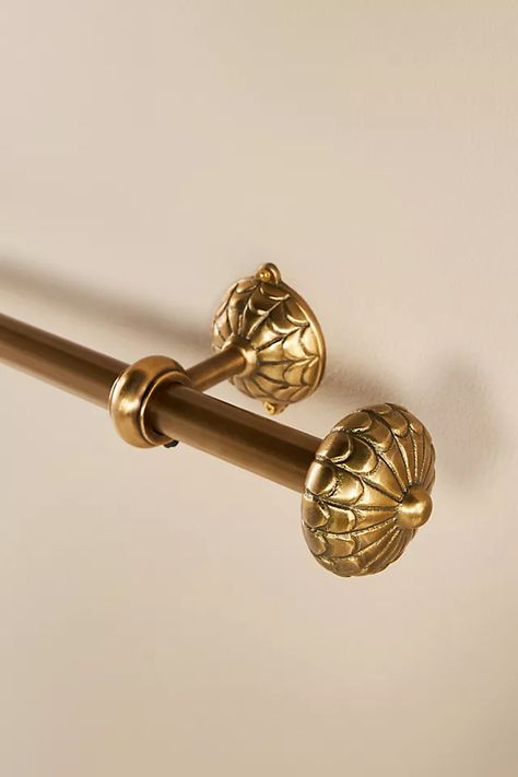 French Curtain Rod, Bedroom Decor Curtains, Bronze Curtain Rods, Brass Curtain Rod, Gold Curtain Rods, Brass Curtain Rods, Unique Curtains, Wood Curtain, Dining Room Curtains