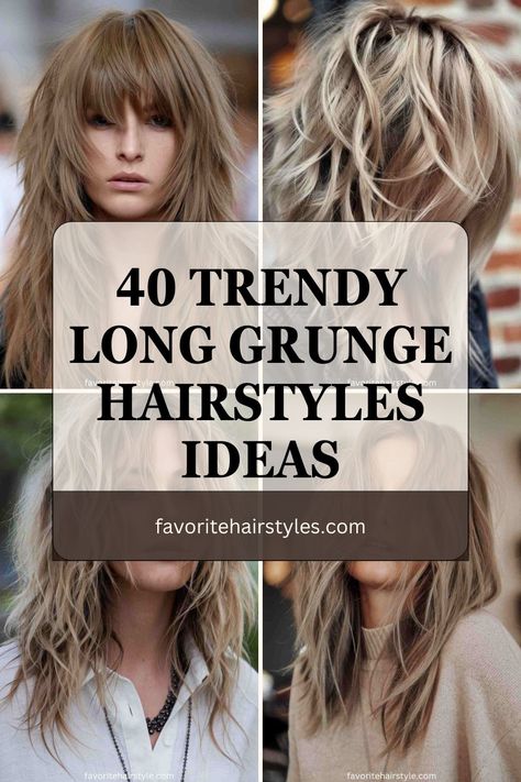 Embrace the effortlessly edgy look with these trendy long grunge hairstyles! From tousled layers to bold bangs and messy waves, these styles bring out a cool, rebellious vibe. Perfect for anyone who loves a mix of vintage '90s grunge and modern rockstar energy. Get inspired and upgrade your hair game with these must-try long grunge hairstyles! Long Grunge Hairstyles, Bold Bangs, Grunge Hairstyles, Tousled Layers, Messy Waves, Rockstar Energy, Messy Pixie Cuts, Textured Waves, Grunge Hair