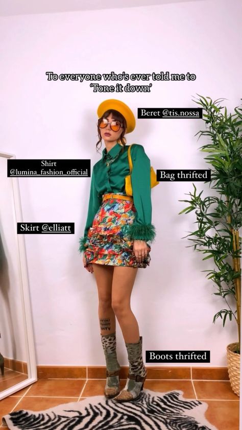 Maximalist Fashion Style, Maximalist Outfit, Maximalist Outfits, Maximalist Fashion, 70s Inspired Fashion, Funky Outfits, Quirky Fashion, Alt Fashion, Thrift Fashion