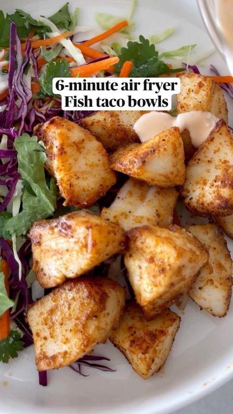 Pin on Air Fryer Recipes Air Fryer Fish, Fish Taco, Protein Meal, Taco Bowls, Air Fryer Dinner Recipes, Air Fryer Recipes Easy, Air Fryer Recipes Healthy, Fish Tacos, High Protein Recipes