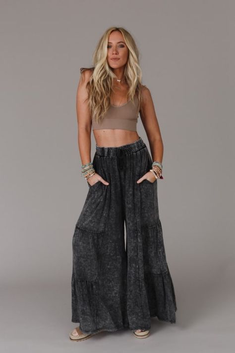 Take your boho style to the next level with these comfortable and chic pants, the Called A Dreamer Washed Wide Leg Pant! Perfect for any occasion, these pants will quickly become your go-to choice because they feature: So comfortable, mineral washed, Cotton fabric Loose and flowy silhouette Elastic, drawstring, high-ri