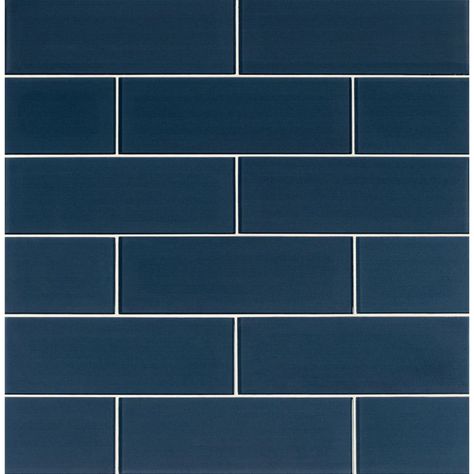 MSI SMOT-GL-T-MID412 4" x 12" Rectangle Wall | Build.com Coastal Backsplash, Navy Blue Tile, Countertop Bathroom, Shower Wall Tile, Glass Subway Tile, Glass Installation, Backsplash Bathroom, Shower Surround, Bathroom Countertop