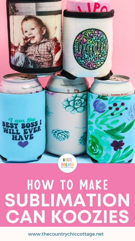 Sublimation Can Koozie Ideas, Sublimation Can Cooler Ideas, Sublimation Can Cooler, Cricut Koozie Ideas, Can Coozie Sublimation, Sublimation Koozies, Sublimation Crafts To Sell, Sublimation Projects Ideas, Koozies Diy